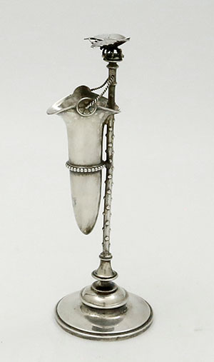 Wendt butterfly antique sterling silver budvase